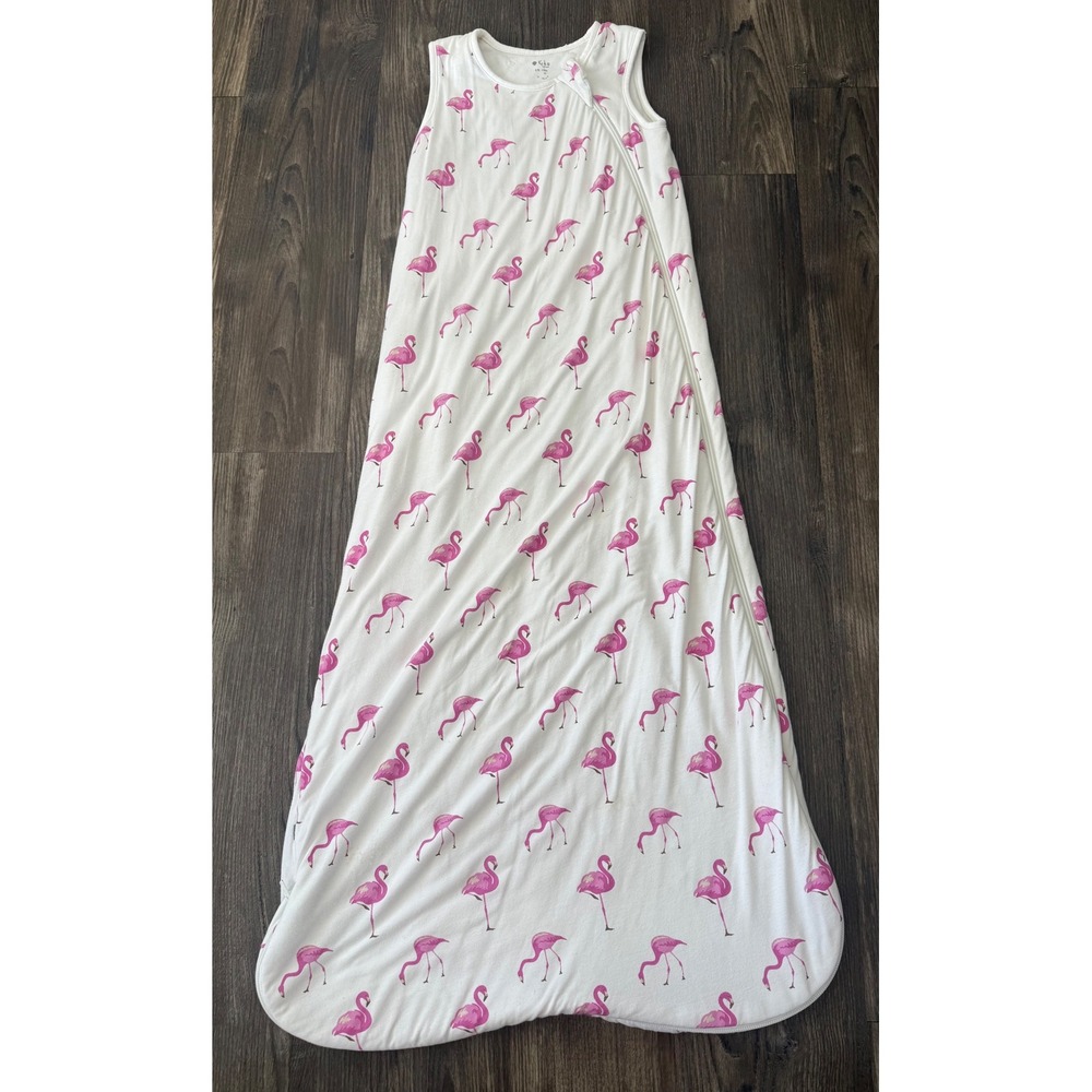 Kyte Baby Flamingo Bamboo Sleep Bag 1.0 TOG White Pink Size 18-36 Months
